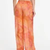 Bedrukte broek van chiffon met zijde-mix Bedrukte broek van chiffon met zijde-mix
