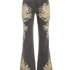 Bedrukte denim flared jeans Bedrukte denim flared jeans