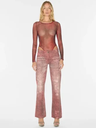 Bedrukte rechte broek