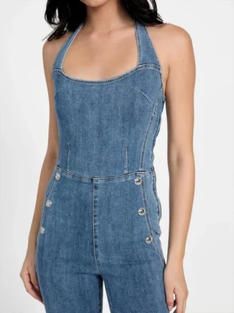 Blair halterdenim jumpsuit