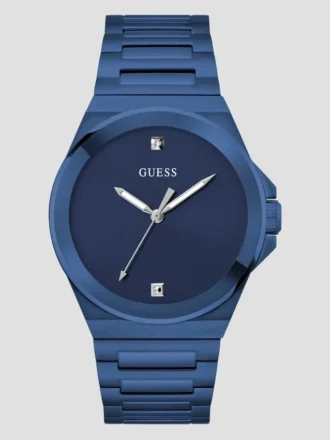 Blauw analoog horloge