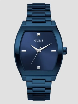 Blauw analoog horloge