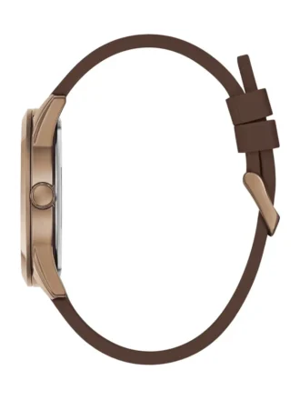 Blauw en bruin siliconen analoog horloge