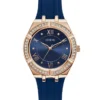 Blauw siliconen analoog horloge