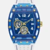 Blauw-wit multifunctioneel horloge met siliconenband