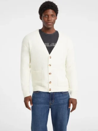 Bouclé vest met V-hals