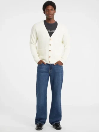 Bouclé vest met V-hals
