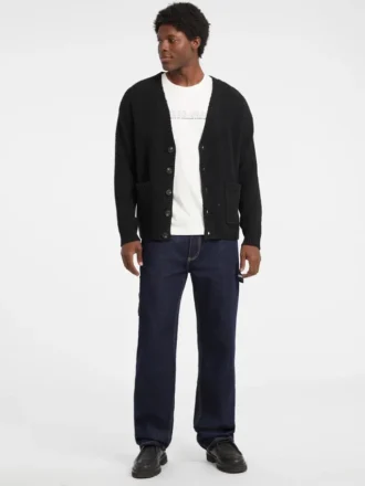 Bouclé vest met V-hals
