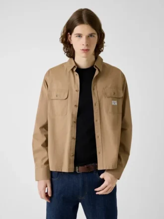 Boxy cropped overhemd met zakken