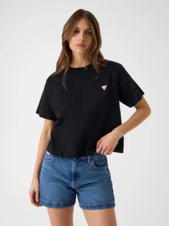 Boxy T-shirt met mini-driehoek