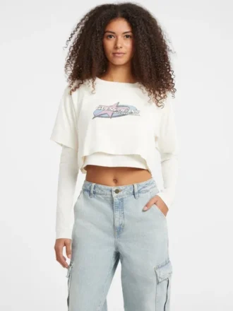 Boxy T-shirt met sterlogo