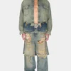 Broek met gelaagde, versleten denim Broek met gelaagde, versleten denim