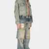Broek met gelaagde, versleten denim Broek met gelaagde, versleten denim
