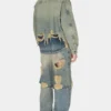 Broek met gelaagde, versleten denim Broek met gelaagde, versleten denim