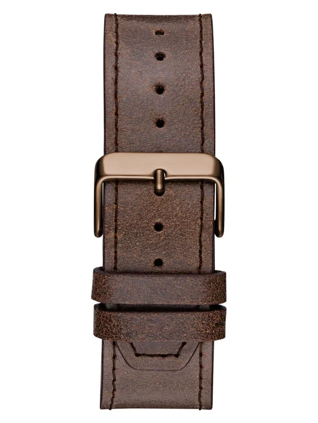Bruin en blauw lederen multifunctioneel horloge Bruin en blauw lederen multifunctioneel horloge