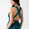 Bryce geplooide Ombra-jurk