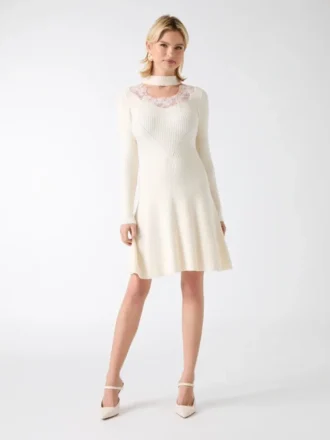 Candice-trui-jurk met kanten rand