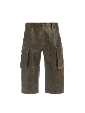 Cargo-broek van gekraakt leer