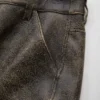 Cargo-broek van gekraakt leer