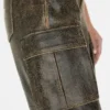 Cargo-broek van gekraakt leer