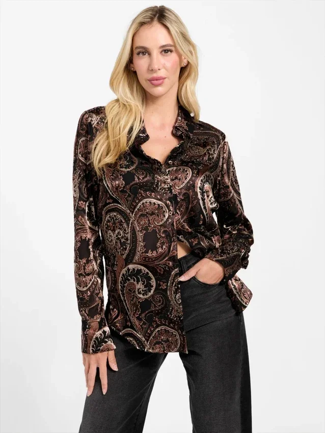 Clarisse oversized overhemd met paisley-print Clarisse oversized overhemd met paisley-print