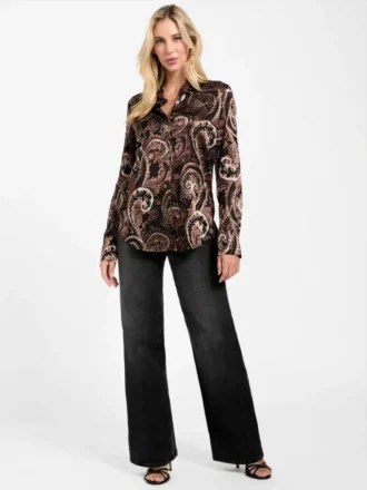 Clarisse oversized overhemd met paisley-print