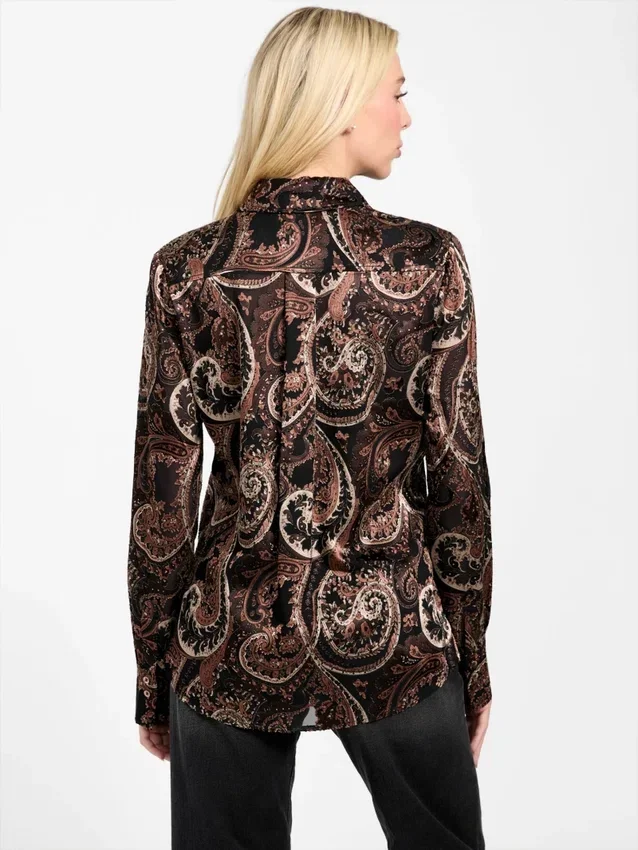Clarisse oversized overhemd met paisley-print Clarisse oversized overhemd met paisley-print