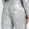 Clelia broek van imitatieleer met borduursels Clelia broek van imitatieleer met borduursels