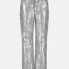 Clelia broek van imitatieleer met borduursels Clelia broek van imitatieleer met borduursels