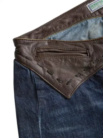 Contrasterende denim flare broek