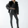 Coy leren legging met hoge taille Coy leren legging met hoge taille
