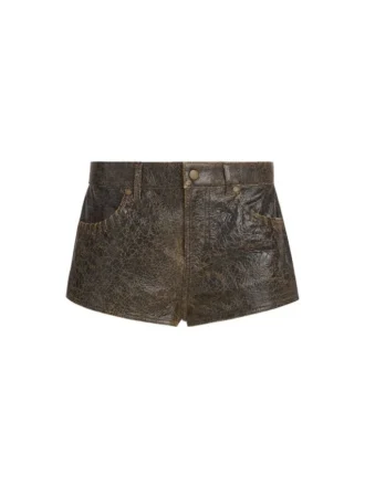 Crackle leren short