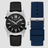 Crescent zilverkleurig siliconen analoog horloge