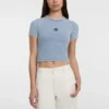 Crop-T-shirt met ronde hals en ster