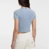 Crop-T-shirt met ronde hals en ster