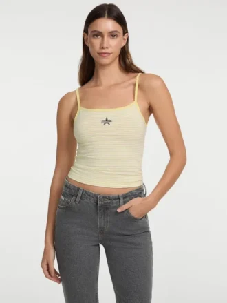 Crop top met geborduurde ster