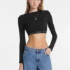 Crop top met logoband