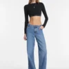 Crop top met logoband