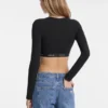 Crop top met logoband