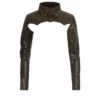 Crop top van gekraakt leer Crop top van gekraakt leer