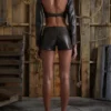 Crop top van gekraakt leer Crop top van gekraakt leer