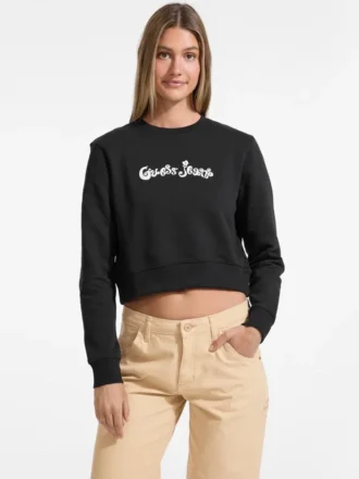 Cropped sweatshirt with flower logo