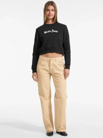 Cropped sweatshirt with flower logo