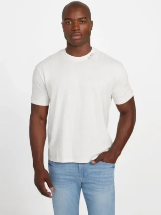 David T-shirt met bloemenapplicatie