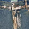 Denim broek met bloemenprint