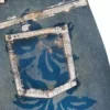 Denim broek met bloemenprint