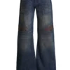 Denim broek met lage taille en wijde pijpen
