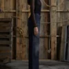 Denim broek met lage taille en wijde pijpen