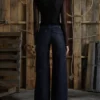 Denim broek met lage taille en wijde pijpen