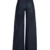 Denim broek met lage taille en wijde pijpen